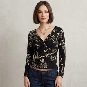 VTG Nexxen Women’s Floral Whimsygoth Long Sleeve Top XL 90s Babydoll Y2k